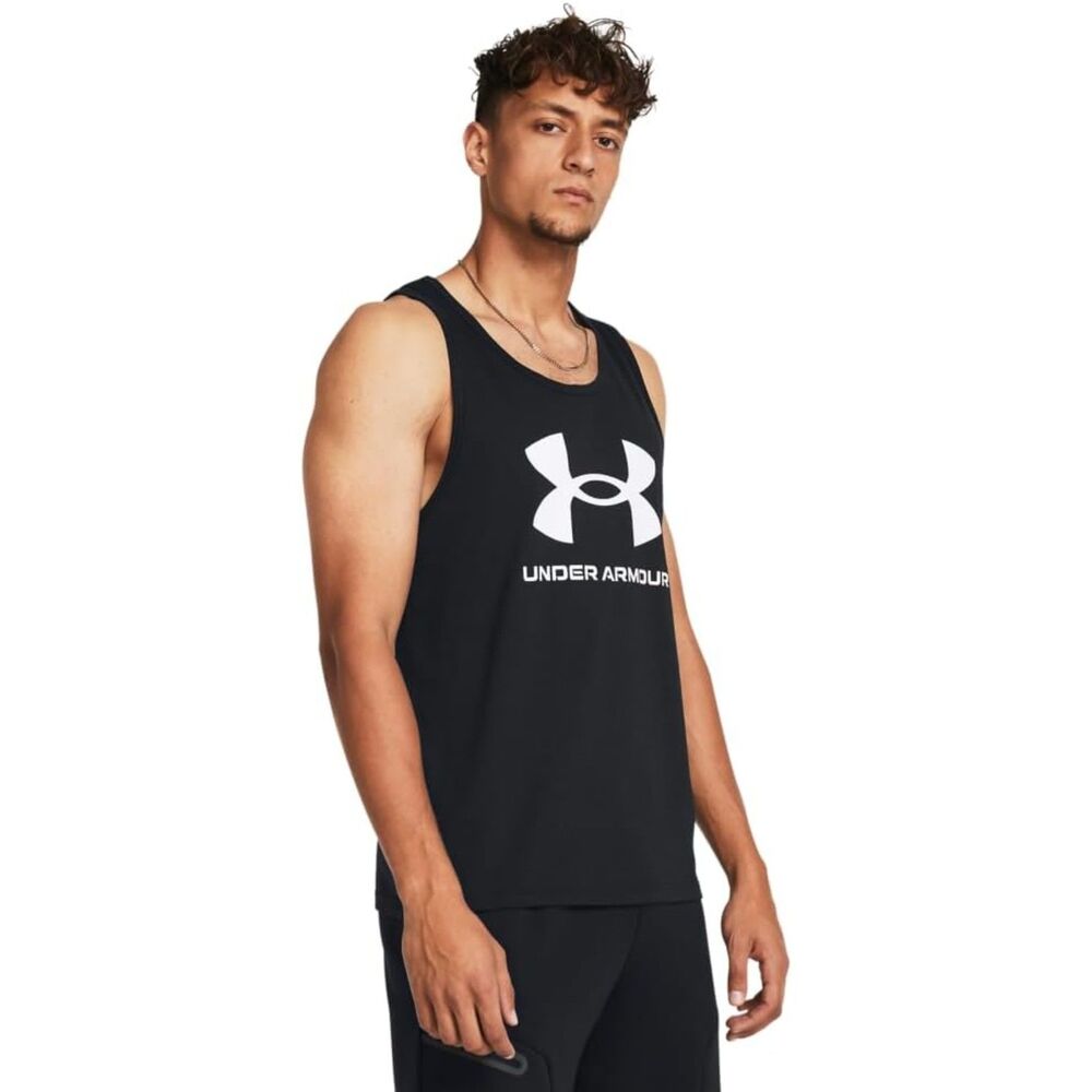 Under Armour Men's Sportstyle Logo Tank Top Black White 3XL Big & Tall New